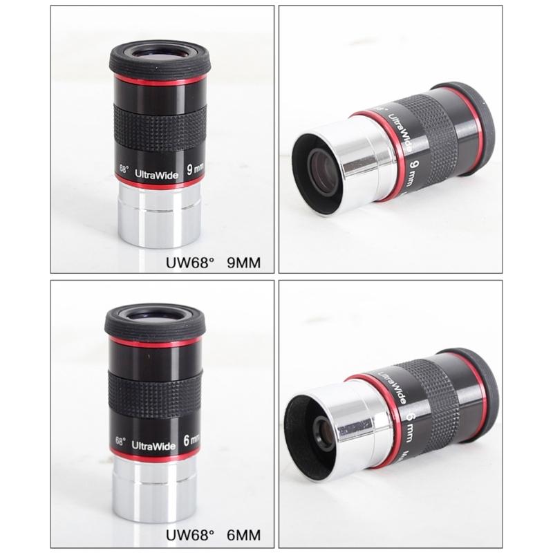 Telescope Eyepiece 1.25In 6mm/9mm/15mm/20mm UltraWideAngle 68° Astronomical Monocular Eyepiece for Planet Observation
