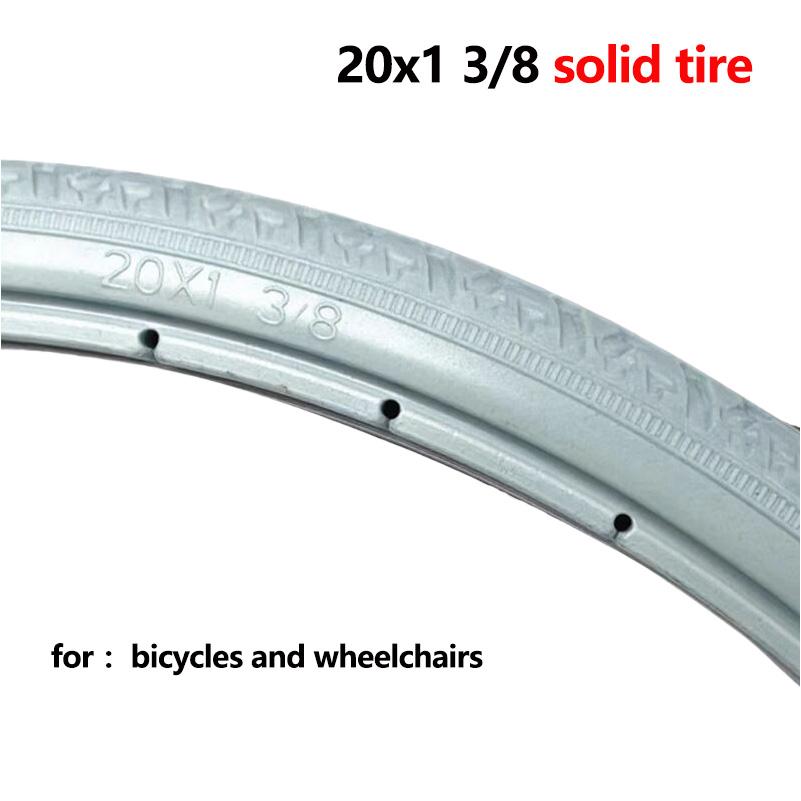 Explosion proof solid tire 20 22 24 inches 22X1 3/8 20X1 3/8 24X1 3/8 for bicycles, manual wheelchair rear wheel replacement 20x1 3 8 gray