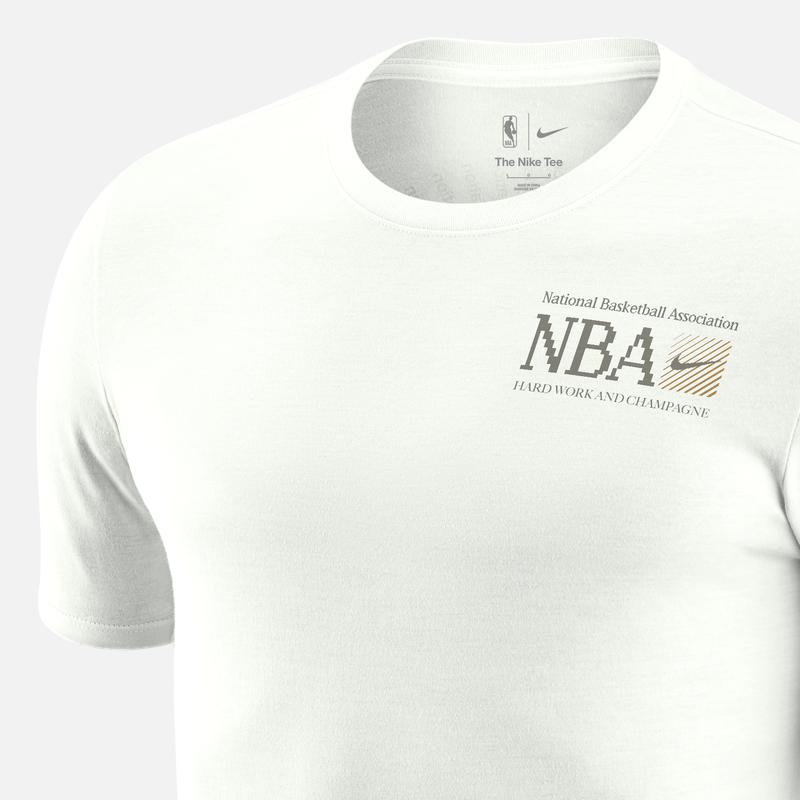 Nike X NBA Collaboration Letter Logo Printed Crew Neck Pullover Short Sleeve T-Shirt Men Tops Mountain-White FQ6139-121