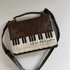2025 Winter Fashion Color Block Square Crossbody Bag - Girlish Sweet Piano Notes Design