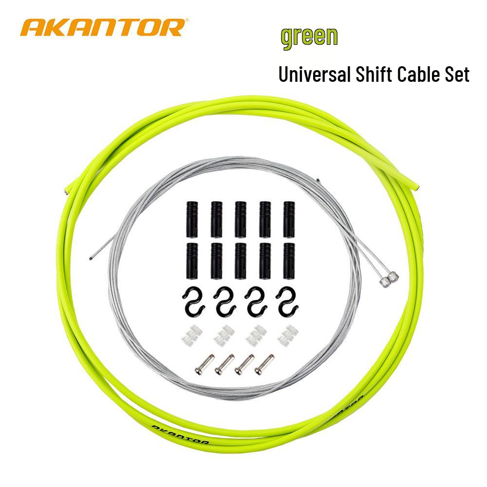 AKANTOR Bicycle Brake & Gear Shift Cable Set for Mountain, Road, or Folding Bikes