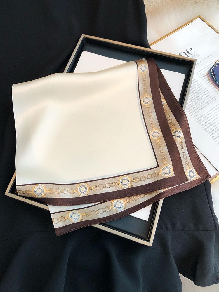 53*53cm Moteskjerf dame simulert silke firkantskjerf pannebånd