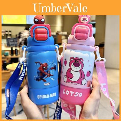 Ultraman Kids Insulated Water Bottle With Straw For School And Home Use
