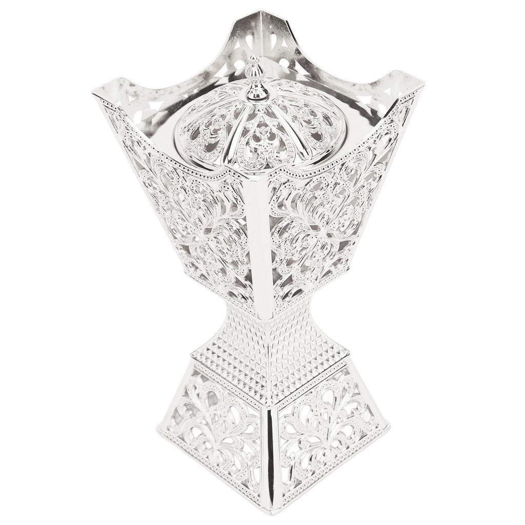 Frankincense Resin Incense Burner Portable Exquisite Alloy Indoor Aroma Burner for Home Silver