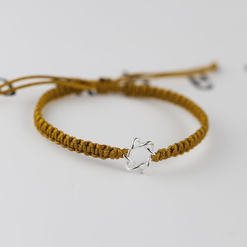 Original Handmade S925 Sterling Silver Six-Pointed Star Guardian Bracelet for Women