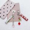 Sweet Ribbon Strawberry Keychain Pendant Cute Decoration Pendant Bone Charm