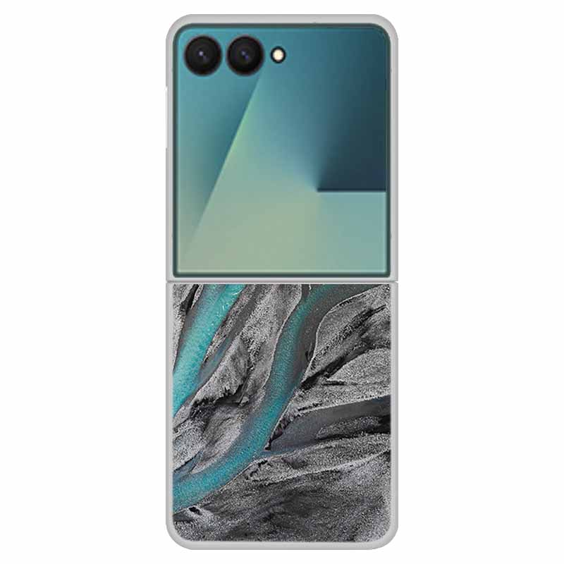 Marble Case For Samsung Z Flip7 Transparent Hard PC Plastic Cover Shockproof Coque for Samsung Galaxy Z Flip 7 5G Funda Zflip7