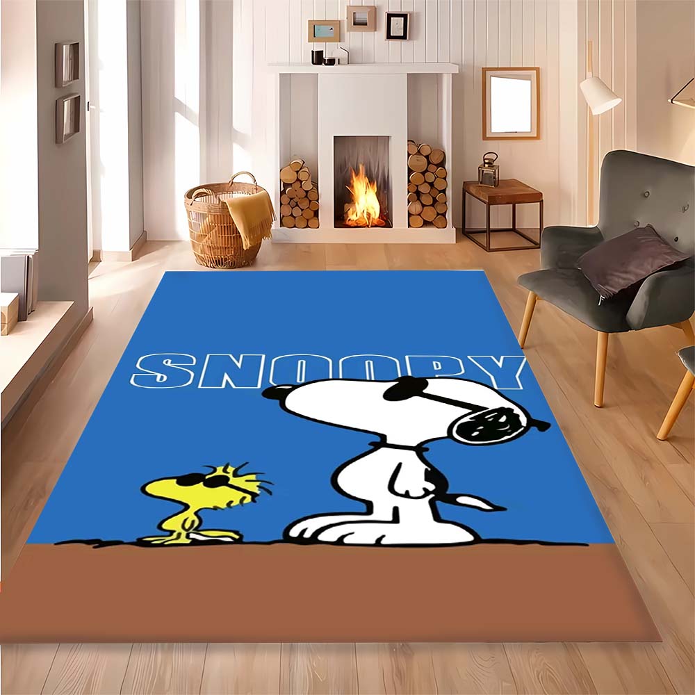 Snoopy Cartoon Print Rug Mat, Decorative Rug for Home, Bedroom, Bedside, Doormat, Bathroom Mat, Gift for Friends and Family.