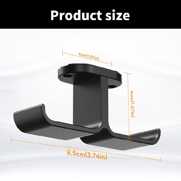 Double Headphone Stand Hanger Under Desk Mount Headphones Holder Rack Space-saving Double Hook Cable Organiser Bracket