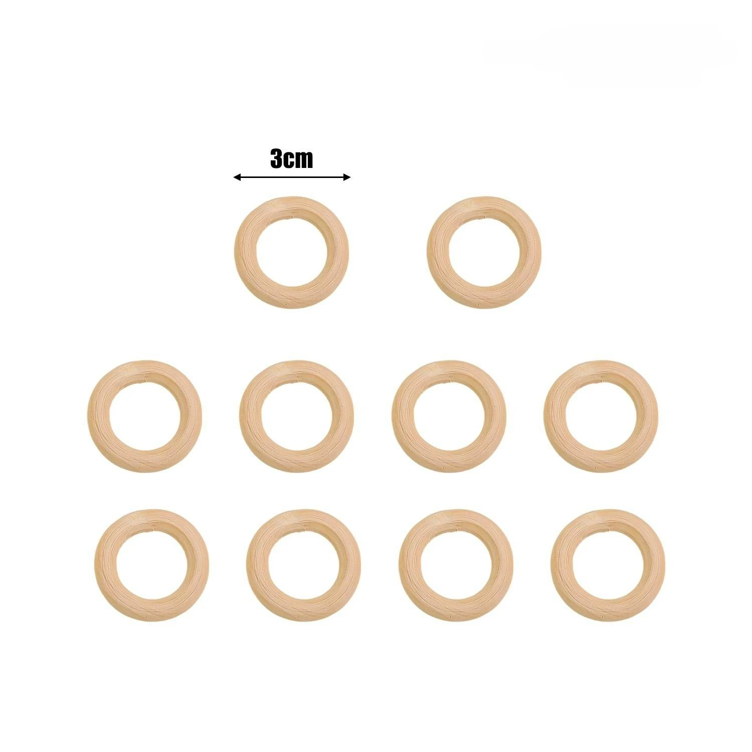 

Wooden Rings For Crafts Supplies Unfinished Wood Circles Ring DIY Pendant Connectors Jewelry Making Handmade Ornaments Wholesale 10PCS