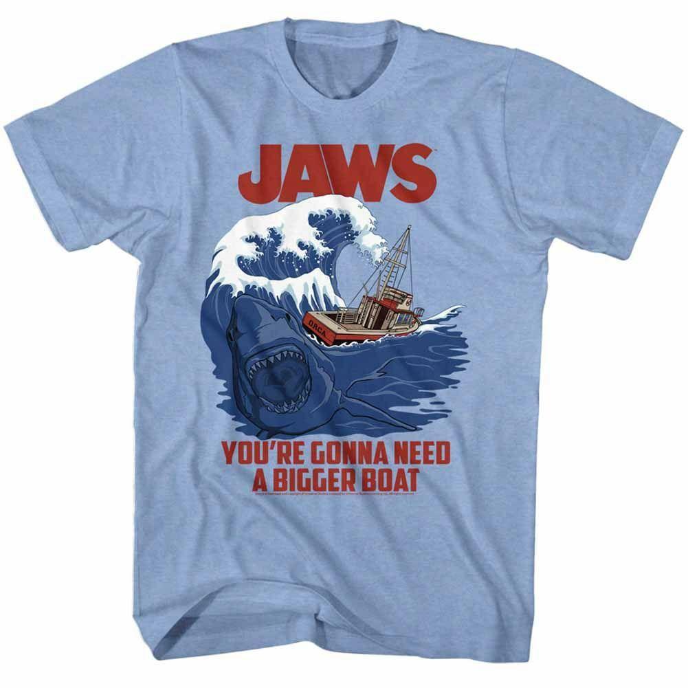 Jaws Swell Text Blue Heather Adult T-Shirt Mens Womens Tees Top M
