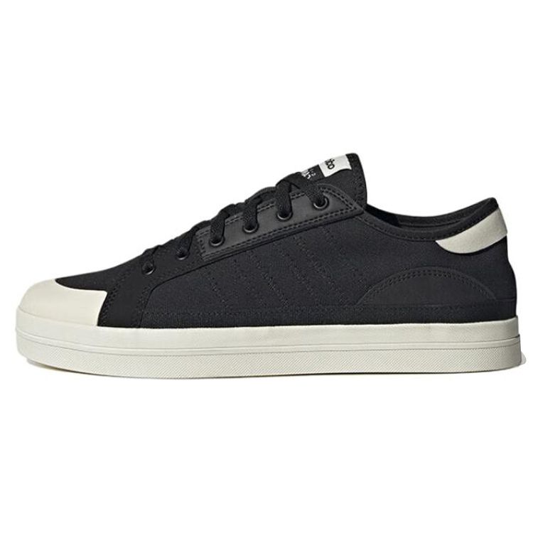 Adidas Neo City Canvas Slip Resistant Durable Lightweight Low Top Skate Shoes Unisex Sneakers Black White HQ6526