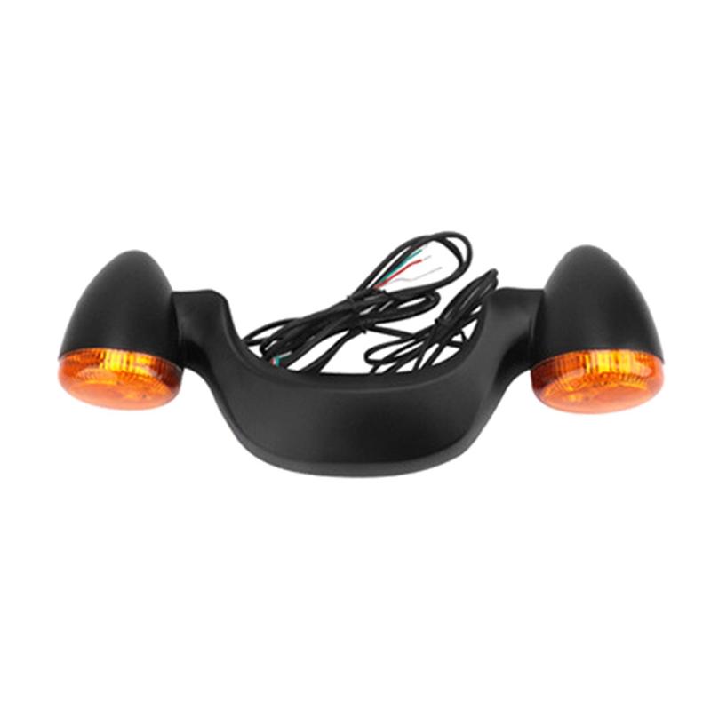 For Street Big Glide 10-21 Retrofit Rear Turn Signal Brake Light With Bracket LED Tail Light Matt BlackYellow