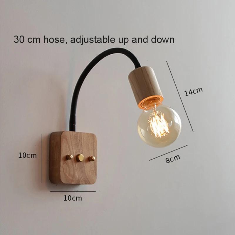 LED Wall Lamp Vintage Wabi-sabi Interior Lighting Adjustable Rotating Night Light For Bedroom Dining Room Cafes Warm White Bulb