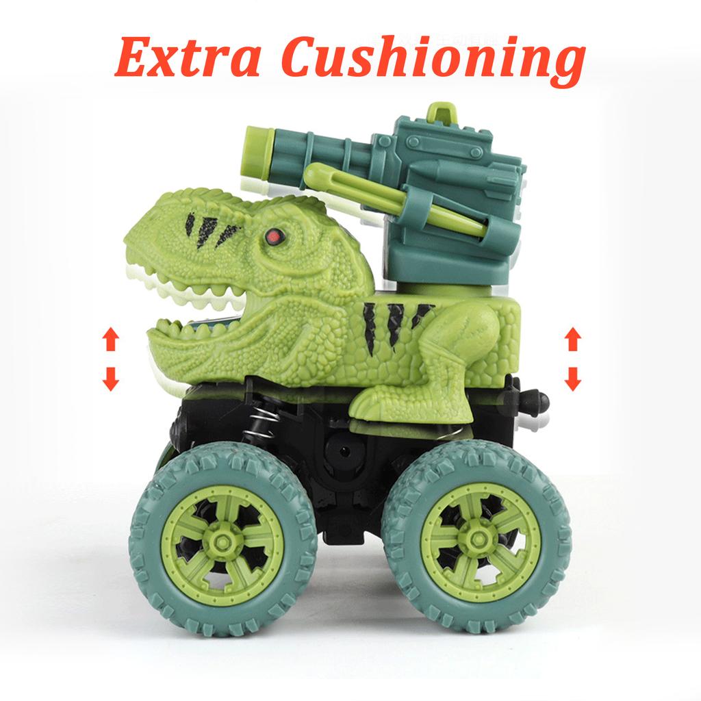 Dinosauři Dětské Hračky Auta Mini setrvačné raketové vystřelovací Vozidlo Vozidlo s pohonem čtyř kol Kaskadérské auto Hračka pro děti Dárek pro chlapce