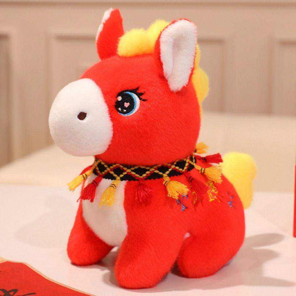 15/20/26cm 2026 New Year Mascot Chinese Style Stuffed Horse Zodiac Horse Doll  Festival Gift