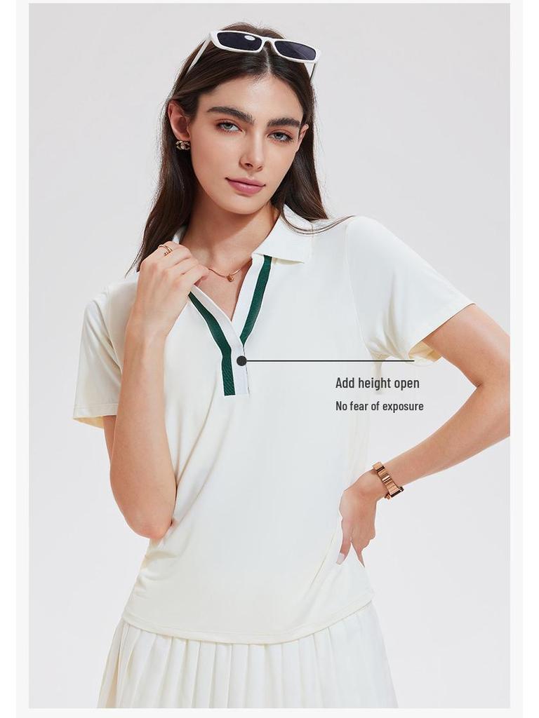 Damen Quick-Dry Tennis & Golf V-Ausschnitt Kleid mit Taschen - Anti-Exposure Fitness Rock Set