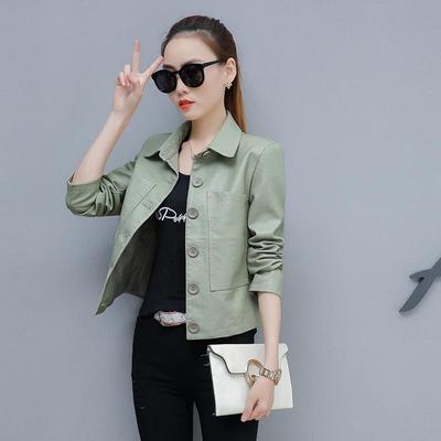 PU Leather Women's Short Jacket Women's Korean Version of Loose Large Size Women's Fashion Motorcycle Leather Jacket