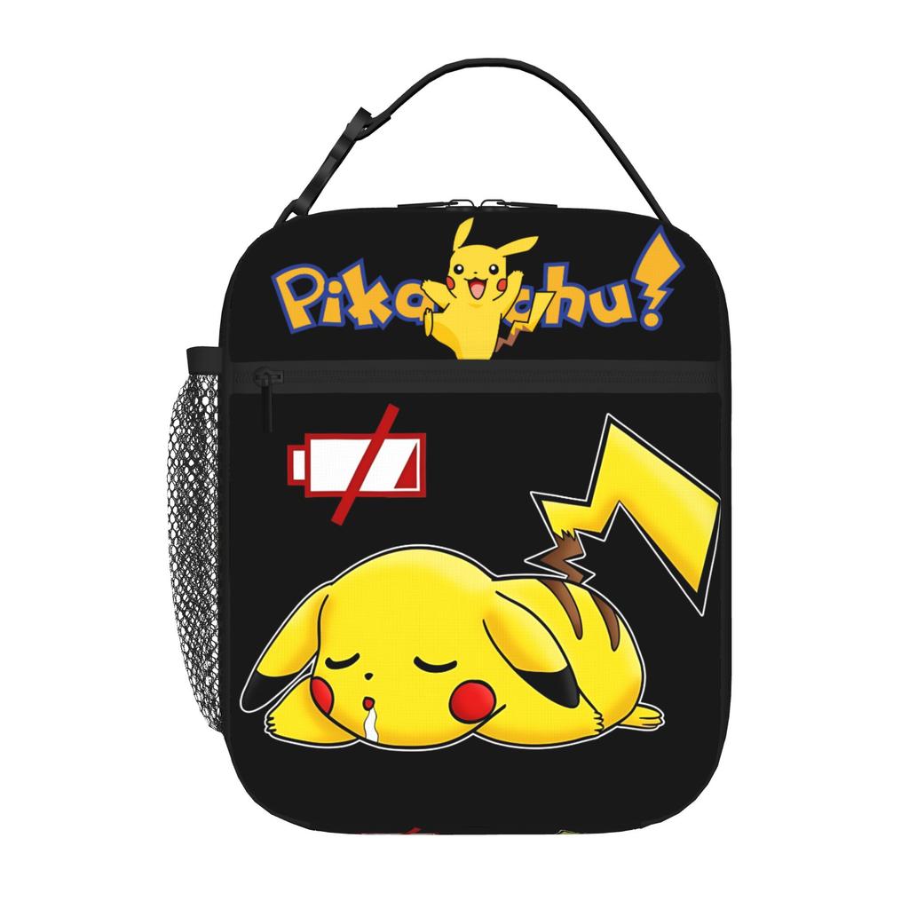 Pokemon Logo Large Capacity Thermal Insulation Lunch Bag Meal Pack Rice Bag Storage Picnic Bags Tote