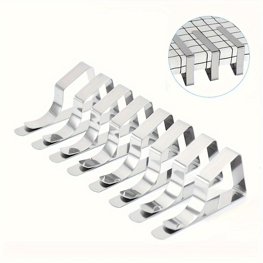 Heavy-Duty Stainless Steel Tablecloth Clips - No Power Needed, Secure Grip for Weddings, Picnics, Parties - Elegant Modern Design