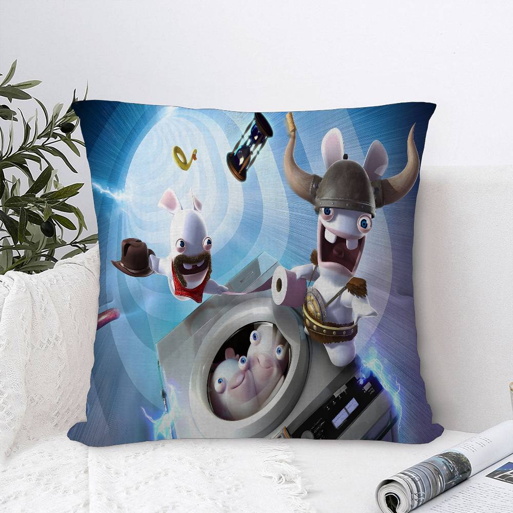 Classic Cartoon Raving Rabbid Pillow Cushion Cover Pillowcase Living Room Sofa Home Decor Customized