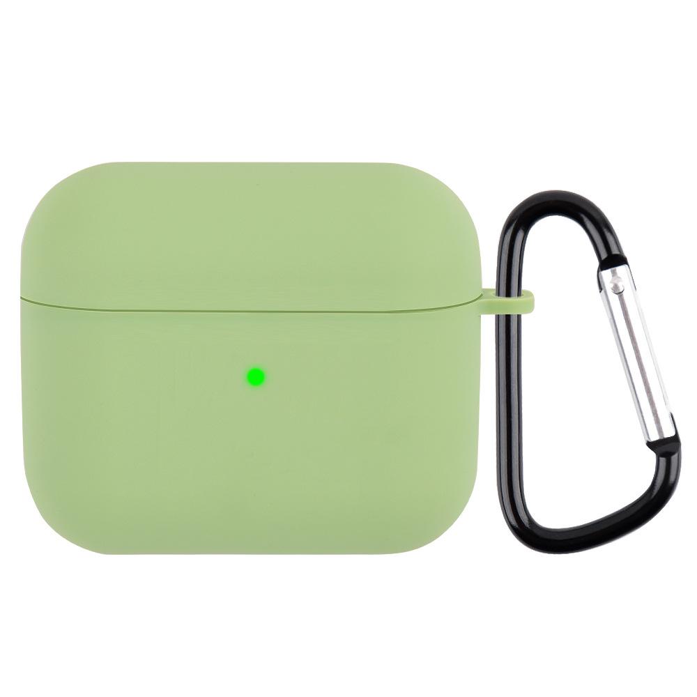 Suitable for AirPods 3 Silicone Solid Color Buckle Earphone Cover Anti-drop Non-slip Protective Cover Portable Soft Case
