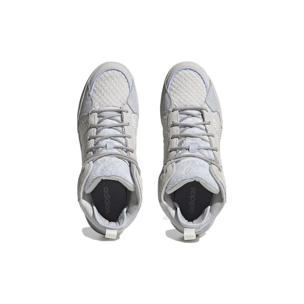 Adidas Neo 100Db Mid Stoff Synthetikleder High Top Sneakers Unisex Sneakers Blau Grau Weiß GZ2581