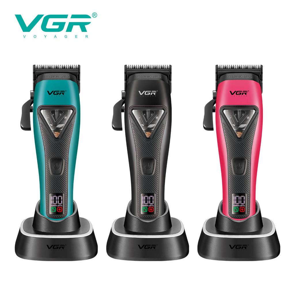 VGR V-035C Hair Trimmer Professional Barber Clippers Brushless Hair Cutting Motor Barber Haircut Trimmer for Men with LED Intelligent Digital Display