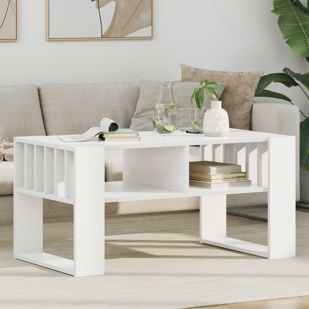 White Coffee Table 92 x 49.5 x 45 cm Engineered Wood