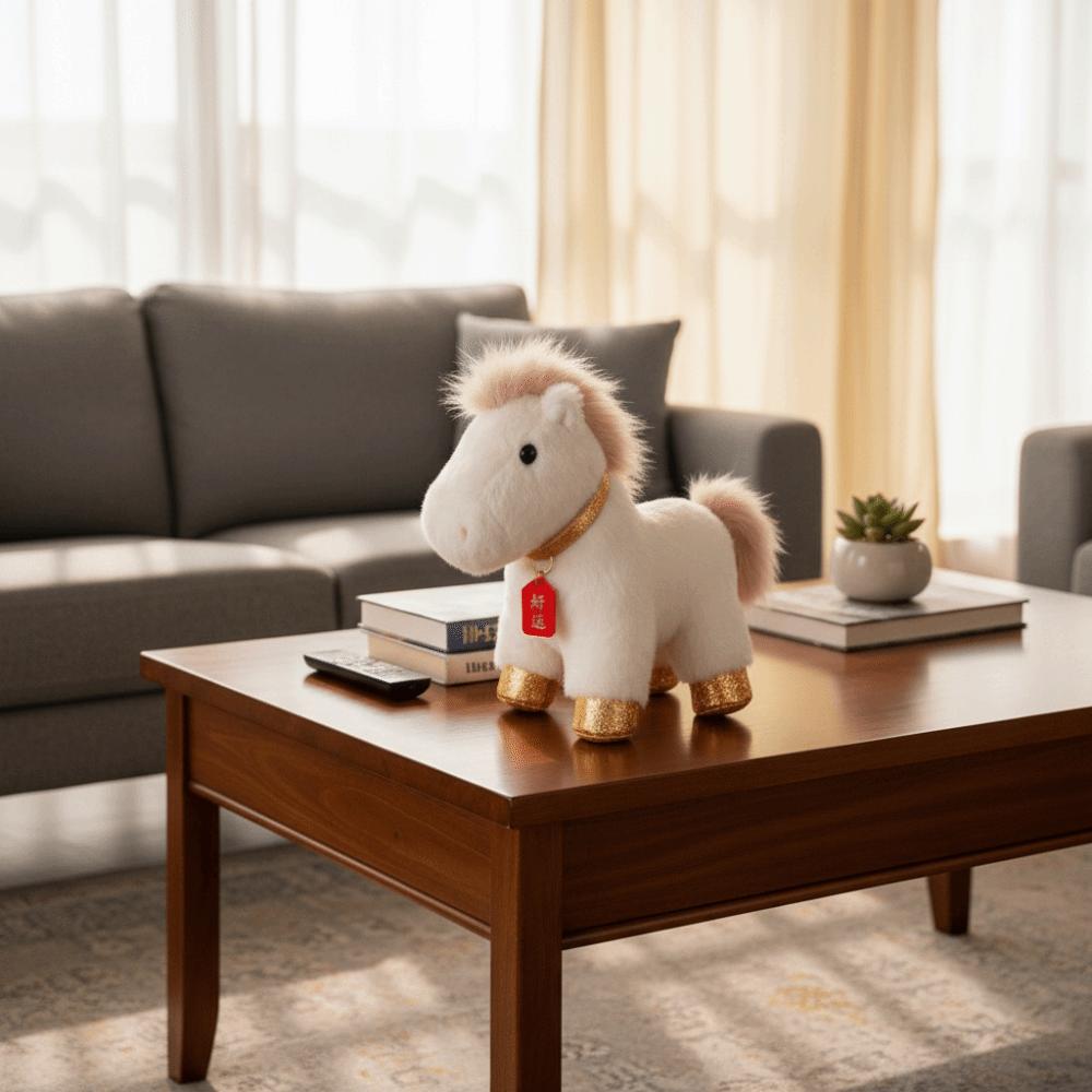 Soft Stuffed Horse Doll 25cm Zodiac Pony Figurine Good Luck Horse Plush Doll Home