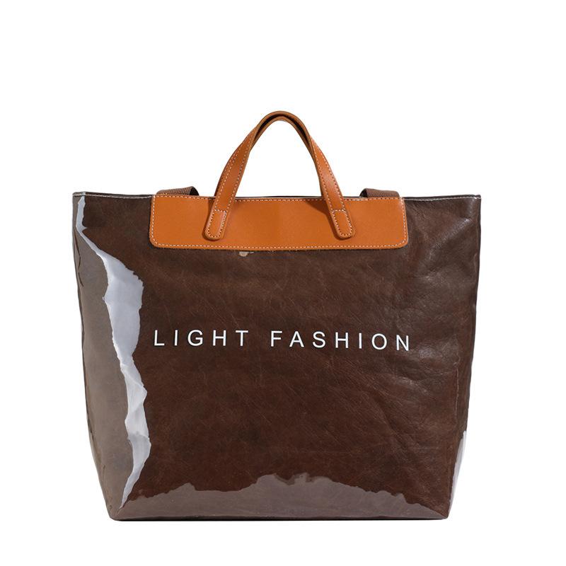 

Модная сумка для покупок из крафт-бумаги большой вместимости для поездок на работу кофейный