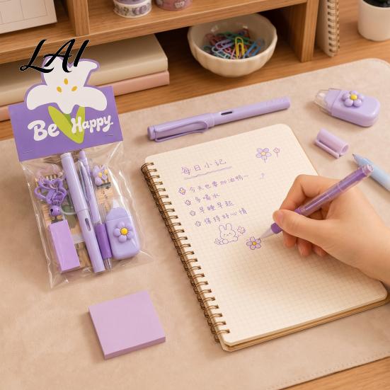 Portable Correction Tape for School Flower Stationery Set Macaron Color And Smooth Gift Set Girls Writing Gel Pens Homework Essentials Students Pens