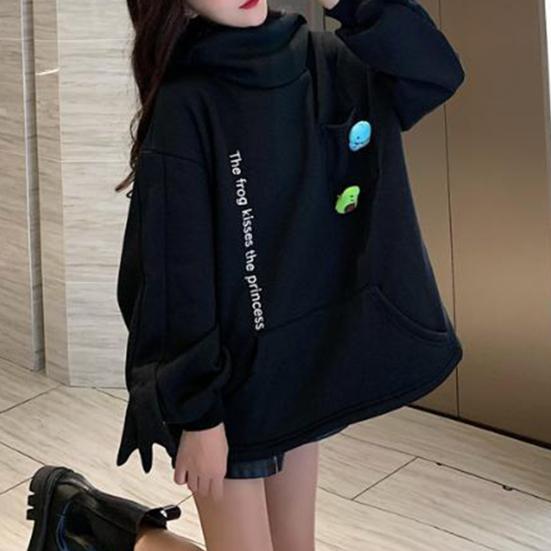 Απλό Unisex Φούτερ με Ζώα σε Σχήμα Κορεάτικου Στυλ με Πλούσια Ζακέτα με Κουκούλα