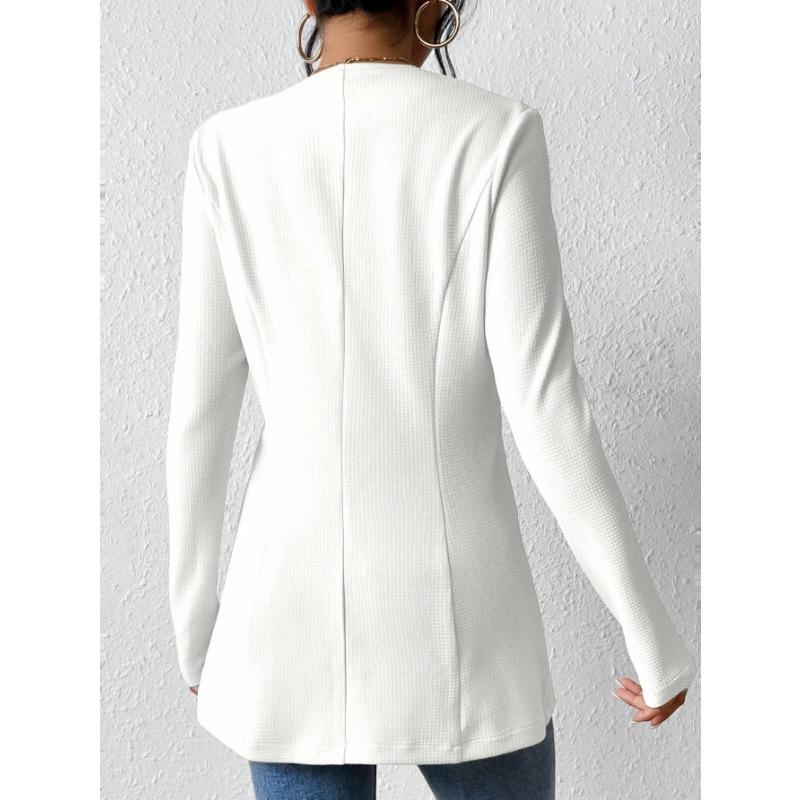 DAFIFY Women's Fashion Casual Solid Color Print Autumn Winter Long Sleeve Jackets & Coats