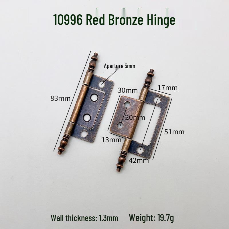 Flat Crown Hinges in Gold, Silver, Antique Bronze - Available in 1.5, 2, 3, & 4-inch Sizes