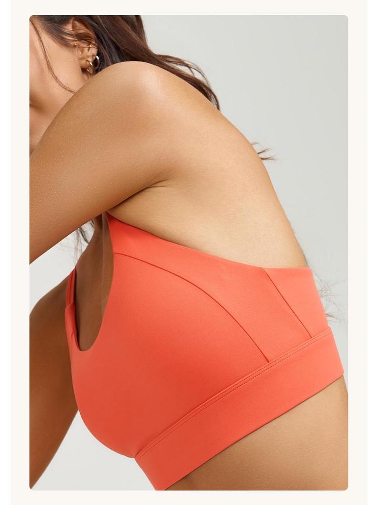 Women's Cross-Back Sports Bra with Thin Straps - Shock-Absorbing and Comfortable Yoga Fitness Wear with One-Piece Cup
