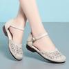 Medium Shoes Summer Sandals Bag Head Sandals Women's Flat Sole Medium and Old Soft Sole Non-slip Women's Sandals