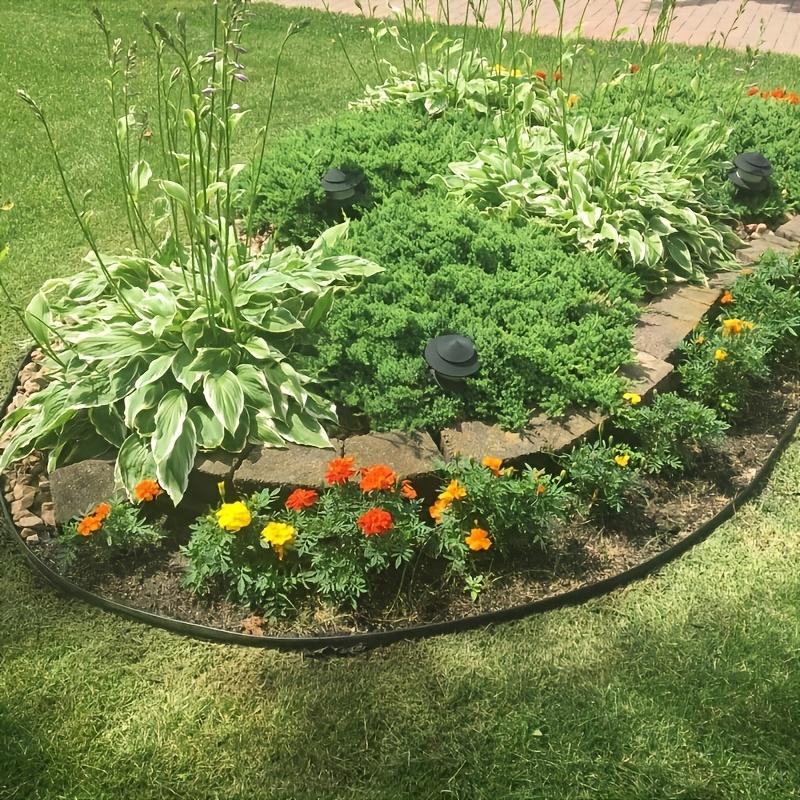 Landscaping Edge Kit, 393.7in with 30 Nails, Garden Edges and Lawn Borders Up To 2in High Suitable for DIY Gardens, Lawns, Grassland Edges & Patios