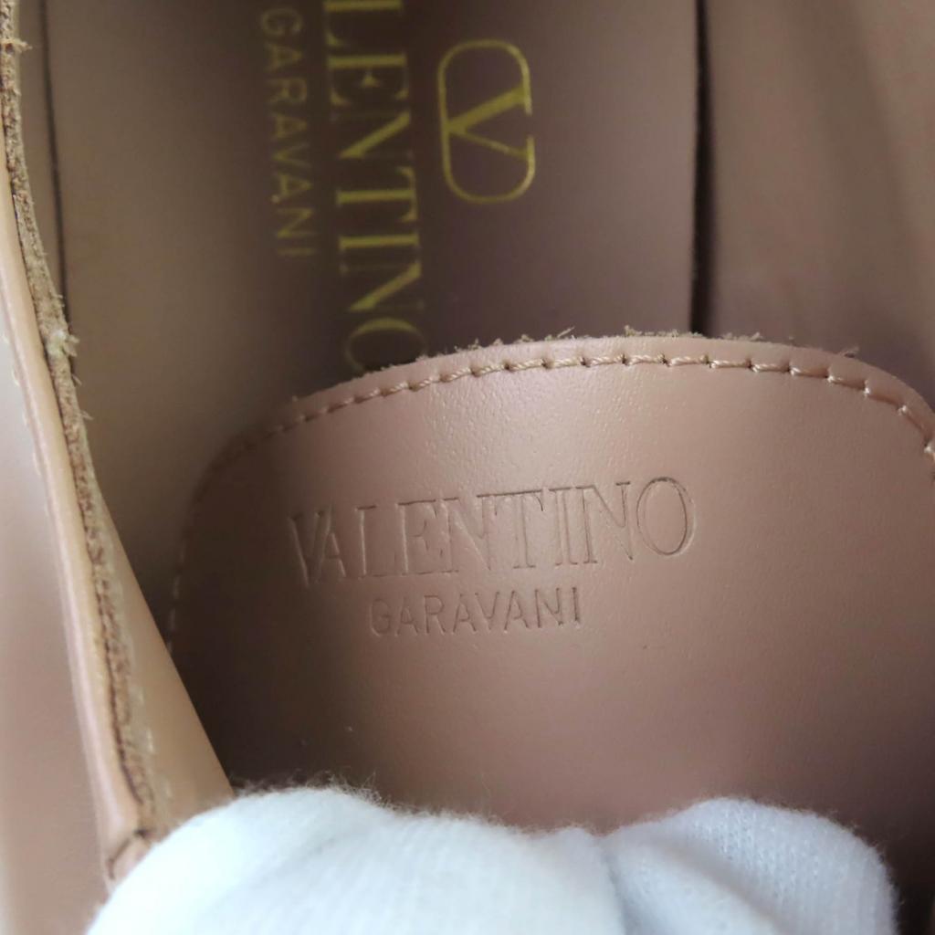 Excellent Valentino Garavani Leather Shoes Pink Beige Leather Mens 40 2Y0S0H04 Used
