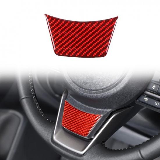 Red Carbon Fiber Steering Wheel Trim Sticker For Subaru Crosstrek 2024+