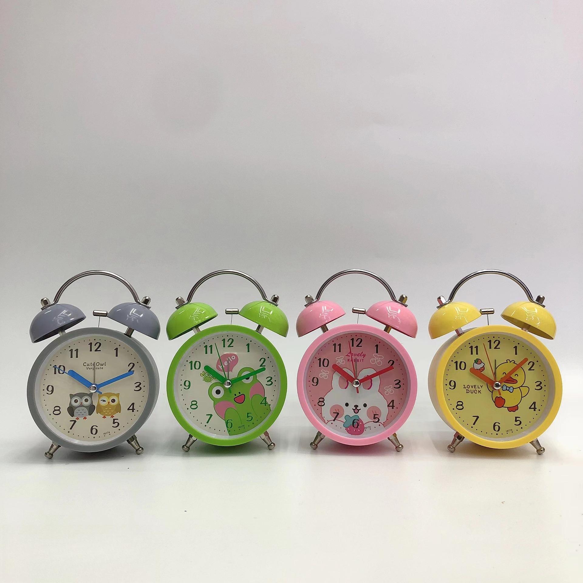 

Детская студенческая спальня прикроватные часы простые милые креативные ночник бесшумные часы с мелодичным звонком 3.8 inch