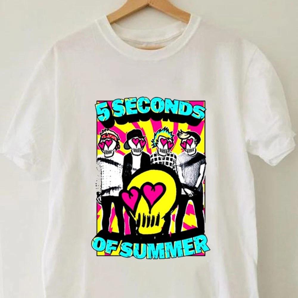 Retro 5 Seconds Of Summer Rock Band Tee Vintage 5sos Band Tshirt For Rock Fans S