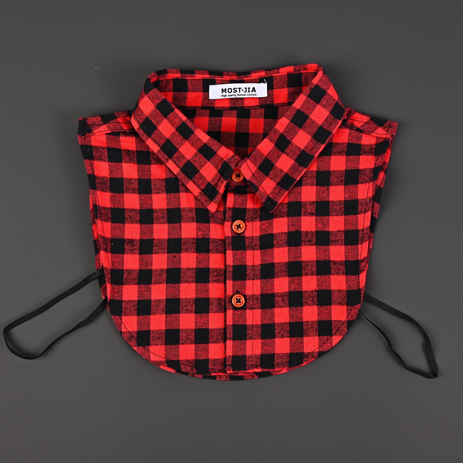 

Клетчатый накладной воротник Модный клетчатый воротник рубашки свитера Внутренний темперамент Накладной воротник