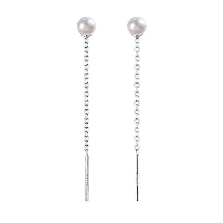 Elegant 925 Sterling Silver Pearl Tassel Dangle Earrings for Women - 2024 Summer