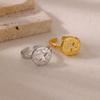 Hollow Little Star Stainless Steel Rings Women Gold Color Open Ring Aesthetic Waterproof Charm Jewelry Wedding Party Accessories