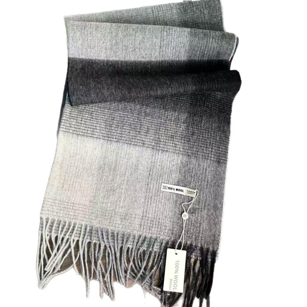 Women's 100% Pure Wool Winter Scarf - Plaid, Lightweight, Warm, Versatile Shawl & Birthday Gift