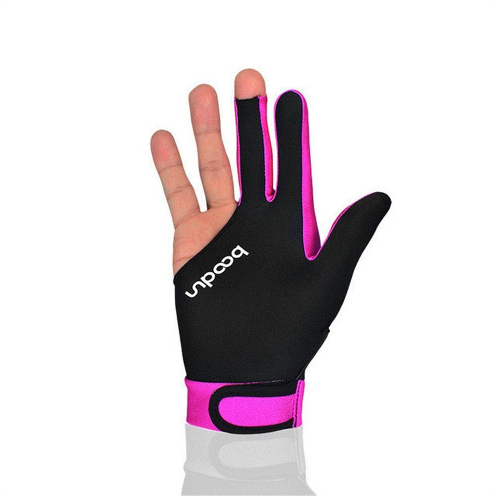 

Hand Non Slip Breathable Men Women Billiard Gloves Three Fingered Glove Sports Glove Snooker Glove M ярко-розовый