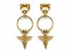 585 Gold Earrings with a Delicate Hanging Angel As a Gift 14K Fashionable