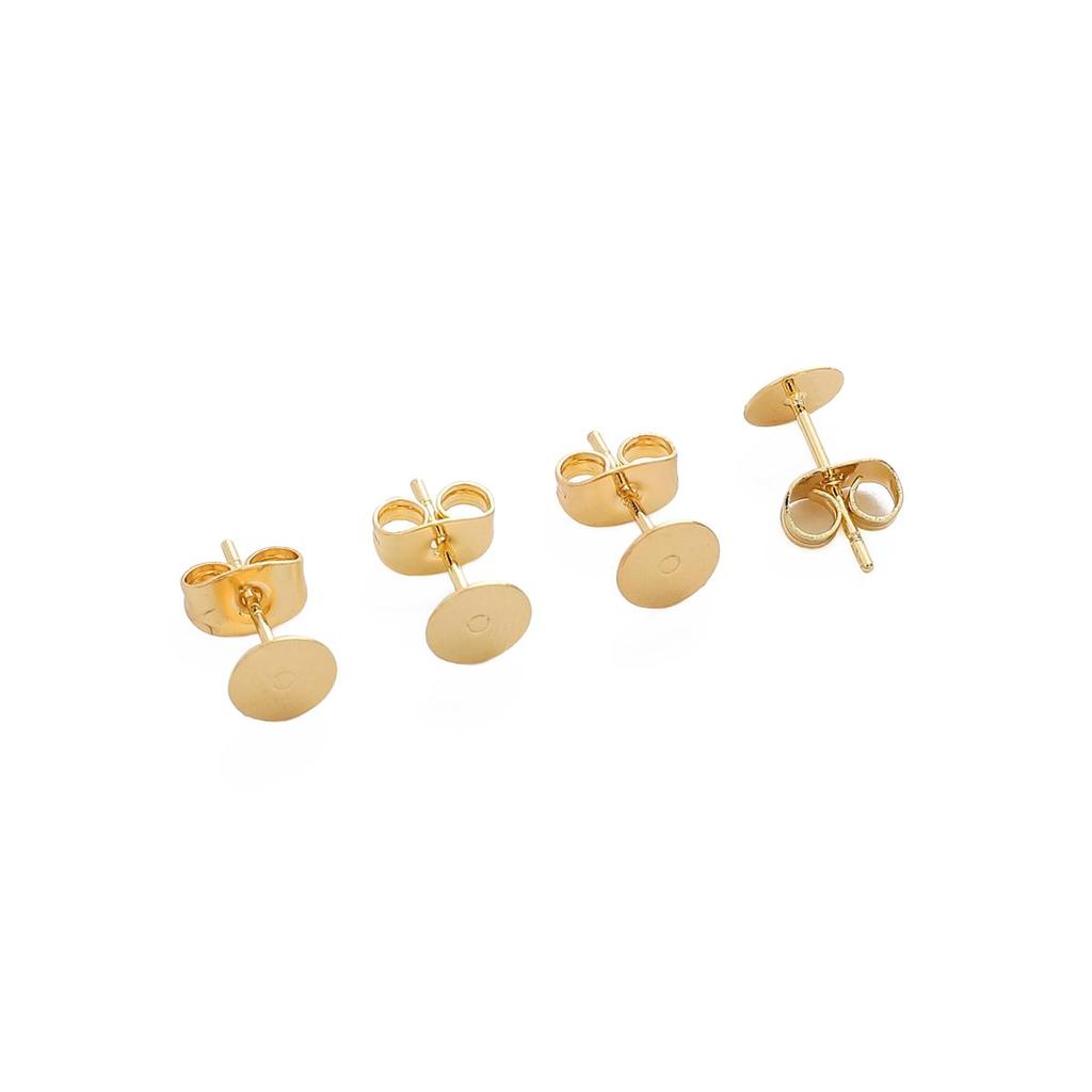 Copper Circular Flat Non Hanging Earrings For DIY Jewelry Making Craft Accessories