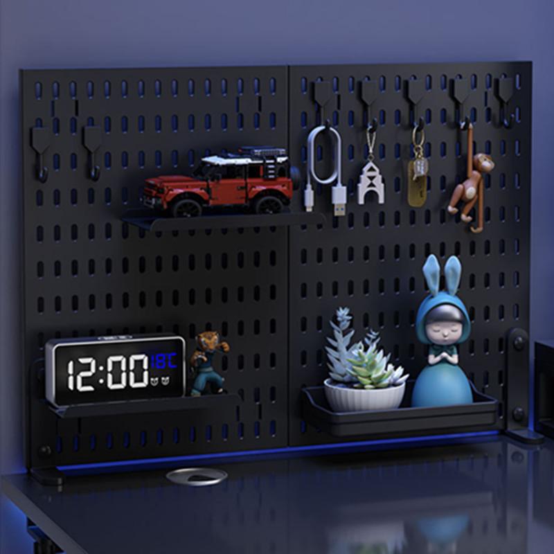 Punch-free Hole Board Vertical Desktop Wall Hanging Office Desk Storage Shelf Reading Room Desktop Kitchen Bathroom Storage Rack